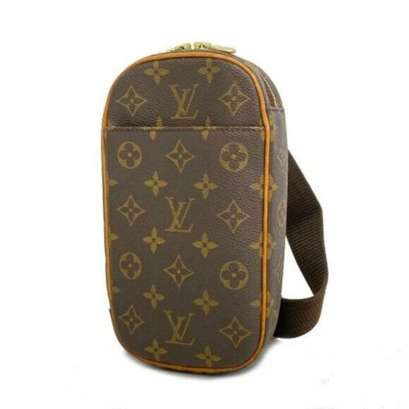 Authentic Louis Vuitton Monogram Gange Pochette Crossbody Bag Bum Shoulder Waist - Picture 3 of 11